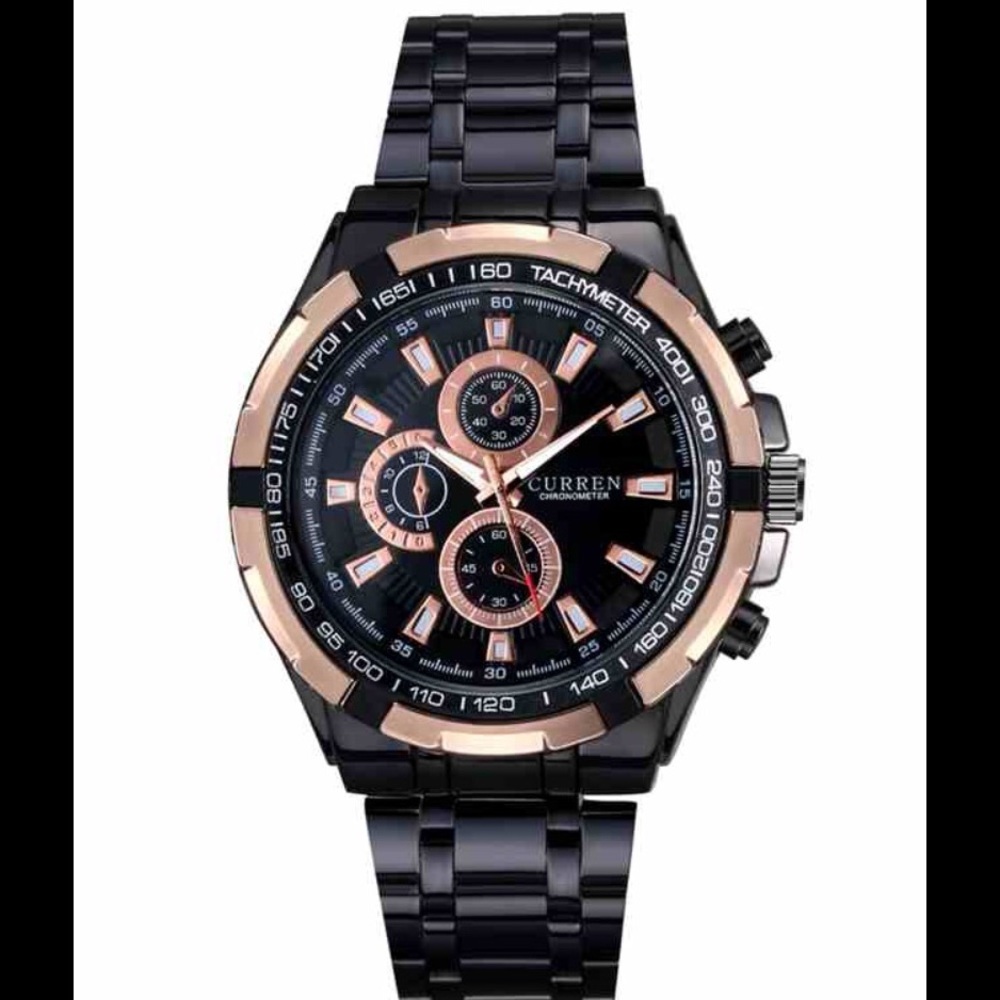 💂🏼MEN'S BLACK MILITARY STYLE CURREN WATCH *NEW*